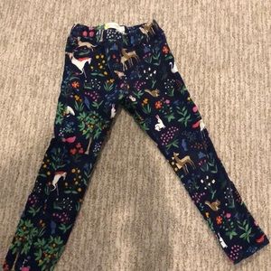 Stretchy cord pants,  tapestry print